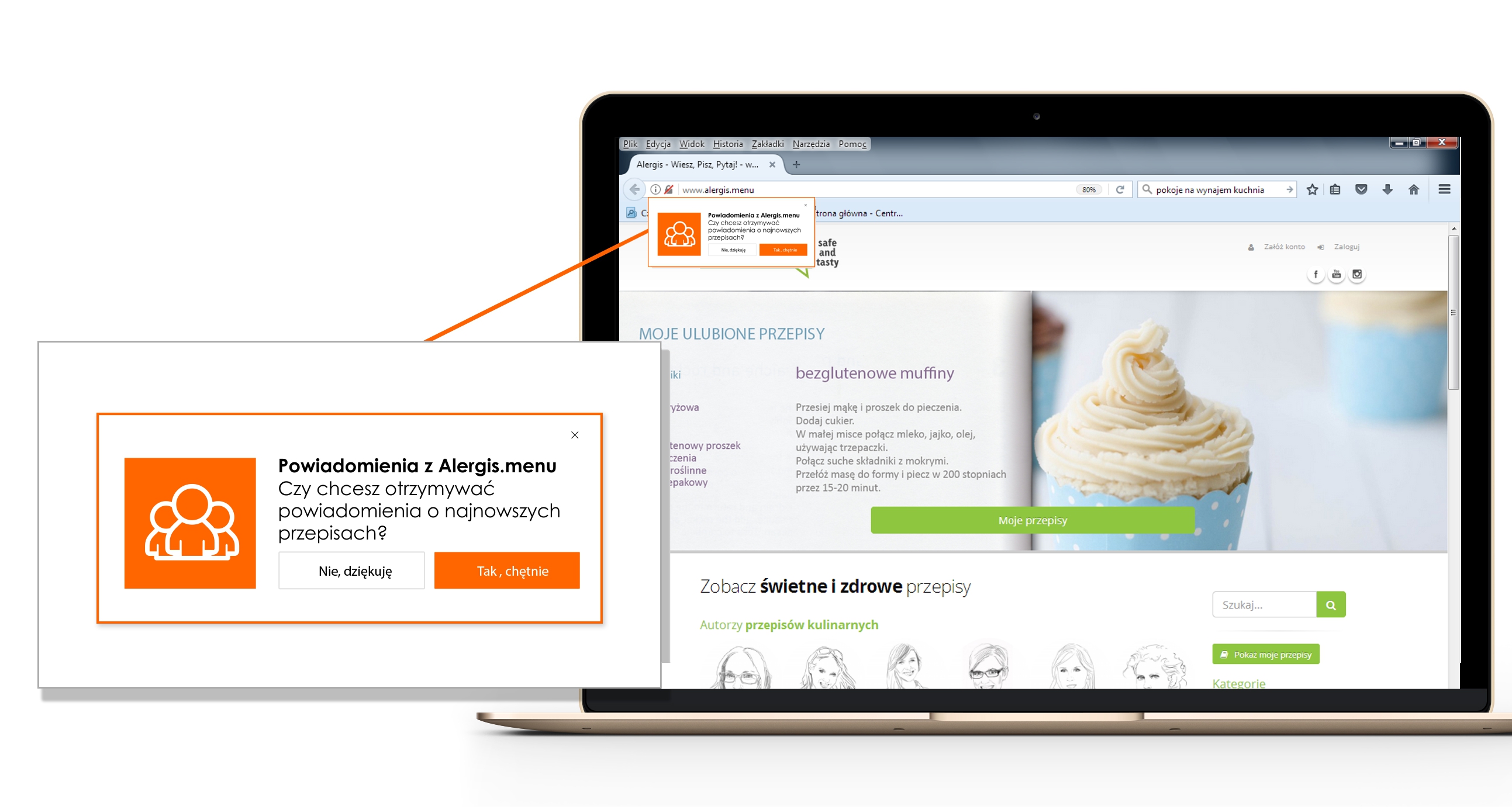 alergis powiadomienia web push
