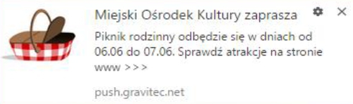 powiadomienia push - wydarzenia miejskie